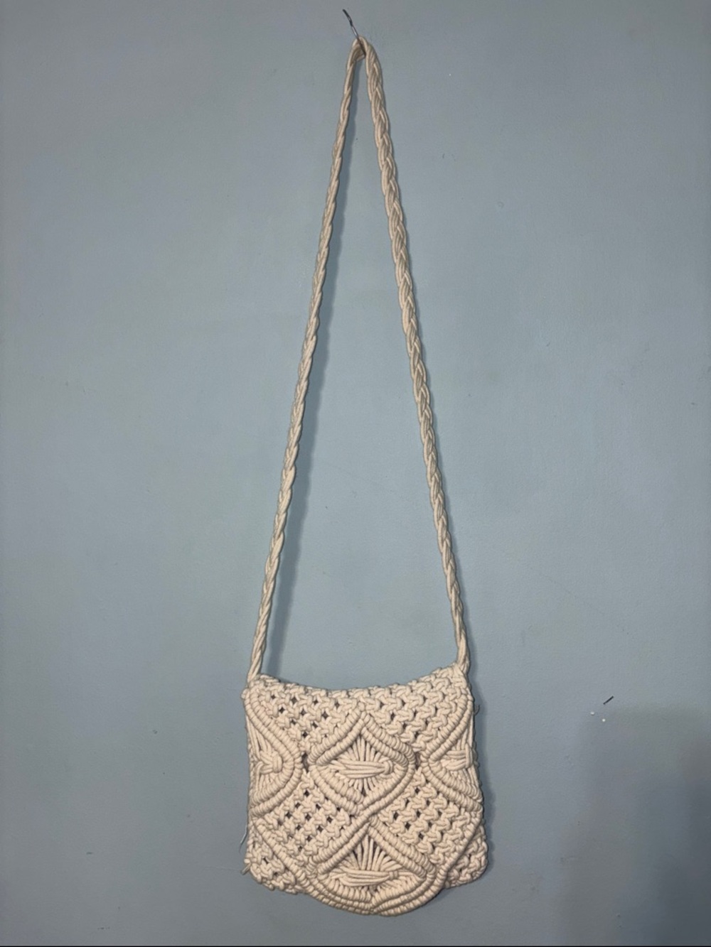 Tommy Bahama bohemian hippie Prarie Handcrafted Cream Macramé Crossbody Bag
